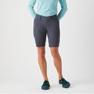 Duluth Trading Dry on the Fly 10" Cargo Shorts Womens 14 Ink Grey Outdoor Hiking